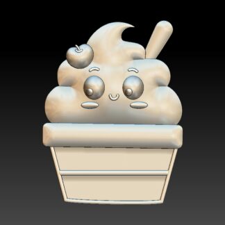 Kawaii Ice Cream Cone Cup Shelf STL 3D Printable File ( Not a Physical Product) Personal Use Only