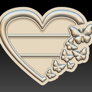 Heart with Butterflies Shelf STL 3D Printable File ( Not a Physical Product) Personal Use Only